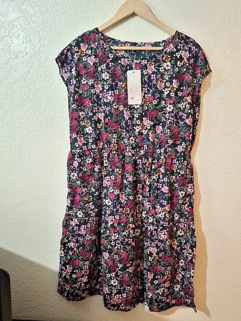 Emery Rose Floral Mini Dress in Blue & Pink Size XL NWT